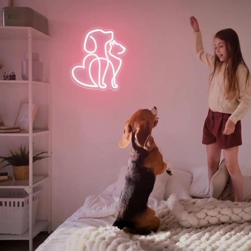 Description Picture 4 of itemCat and Dog Neon Light Sign Dimmable LED Neon Sign For Wall Decor Room Party Club Bar Game Room Pet Shop Decor Birthday Art Gift