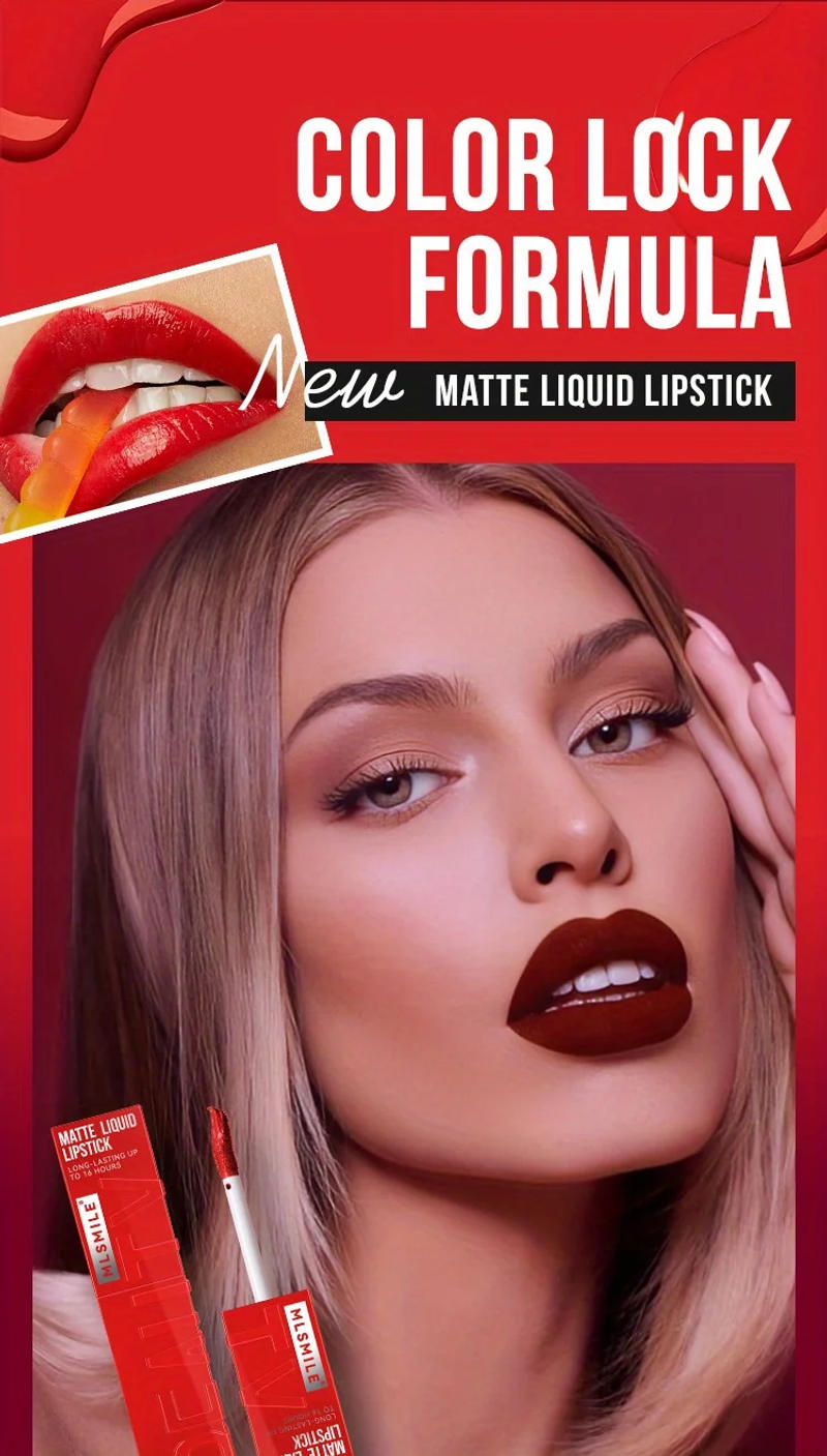 Description Picture 4 of item6 Shades High Shiny Lip Gloss Lip Color Vivid High Pigment Lipstick, Long Lasting Moisturizing Non-Sticky Finish Water Lip Tint