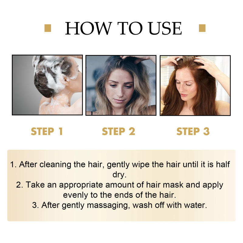 Description Picture 4 of itemVitalizing Nutrition Hair Mask Caviar Keratin Straightening Treatment Cream Repair Frizzy Damage Hair Moisturizing Conditioners