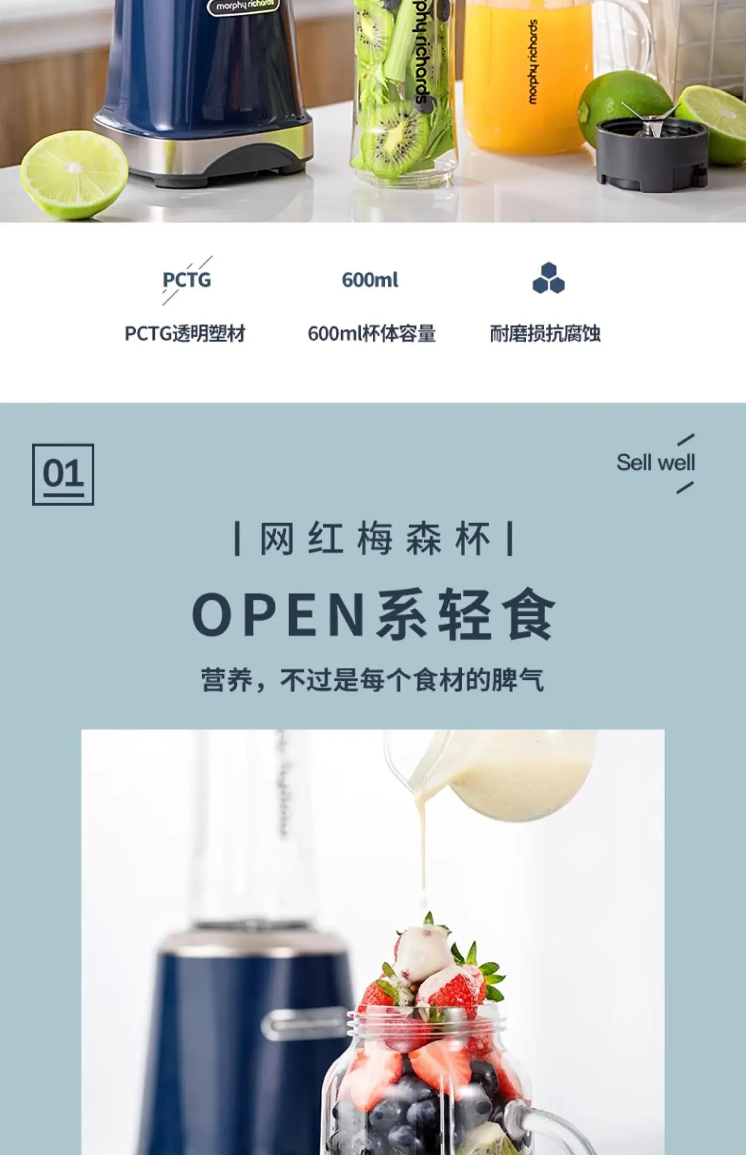 Description Picture 5 of item220V Portable Juicer Cup for Fruit and Vegetable, Rechargeable Juicer Bottle with USB Cable, Household Fruit Extractor