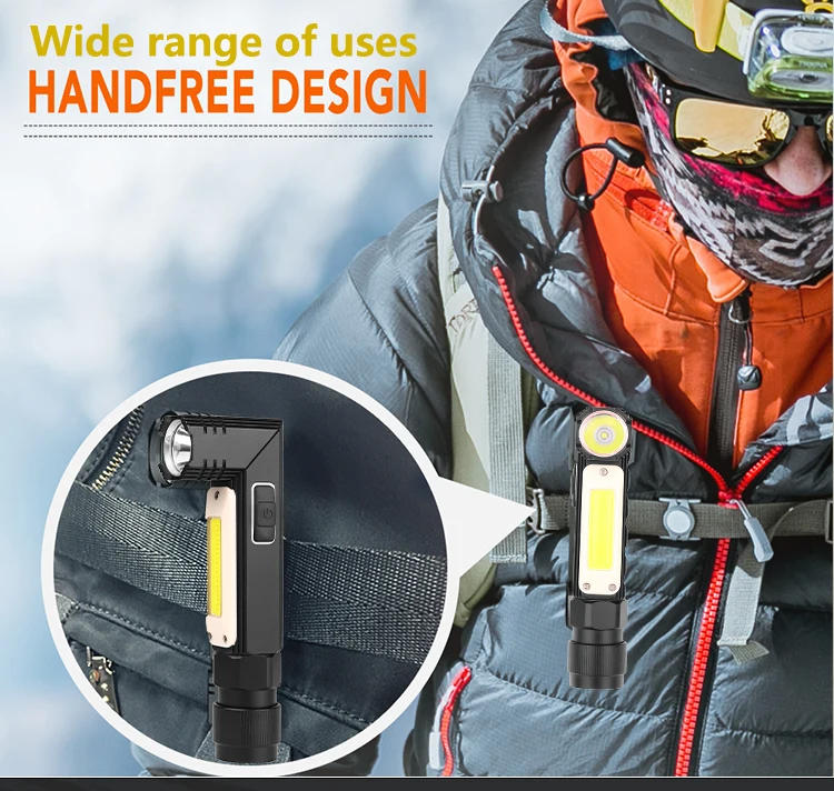 Description Picture 2 of itemPortable 5 Modes Led Flashlight Handfree 90 Degree Twist Rotary Clip Waterproof Magnet Mini Lighting LED Corner Lamp Outdoor