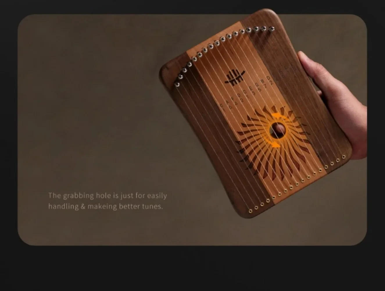 Description Picture 5 of itemPortable Small Lyre Harp 17 31 Strings Fingerplay Finger Harps Children Beginner Harps Kalimba Professional Musical Instruments