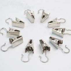 20Pcs/Pack Stainless Steel Shower Bathroom Curtain Clips Silver Rings Hanger Hook Spring Clamps Peg Pins Window Accessories