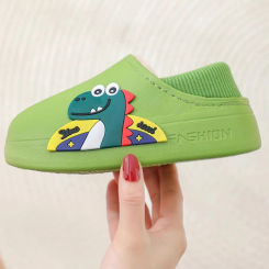 New children's cotton shoes waterproof cute for both boys and girls autumn and winter indoor with plush warm cotton slippers