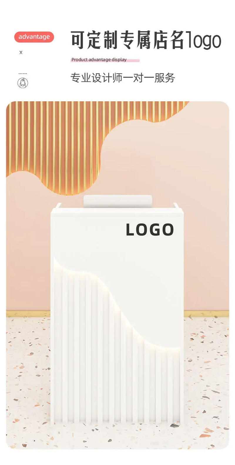 Description Picture 3 of itemNail shop small cashier counter women's clothing store net red barber shop mini reception desk balcao recepção empfangstheke