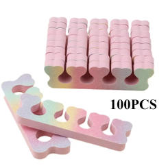 40/100PCS Glitter Sandpaper Nail Art Toe Separators Fingers Foots Sponge Soft UV Gel Polish Beauty Tools Manicure Pedicure Pack