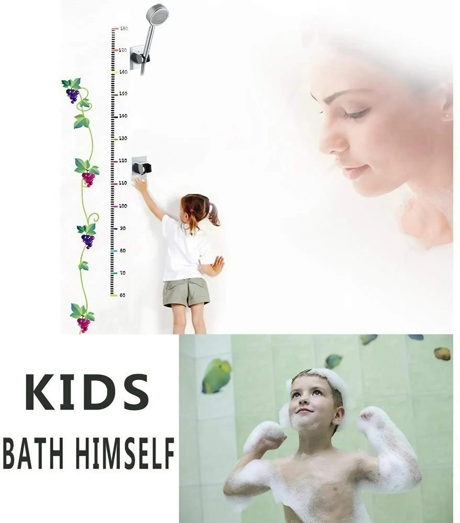 Description Picture 5 of itemJJYY Adjustable Self-adhesive Hand Shower Bracket Chrome Absorbed Polished Wall-mounted Bathroom Accessories