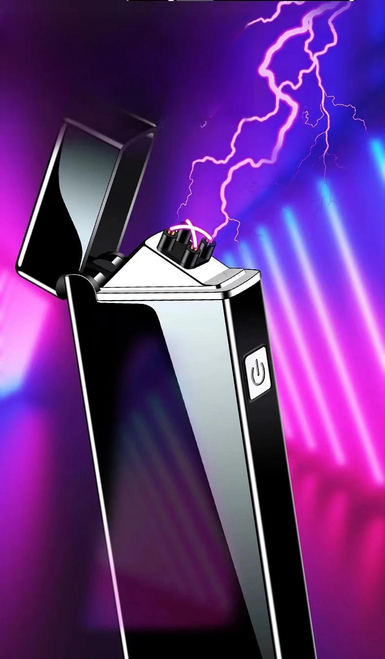 Description Picture 6 of itemNew Electronic Windproof Double Arc Pulse Flameless Lighter USB Charging Cigar Outdoor Lighter Cigarette Accessories Men's Gift