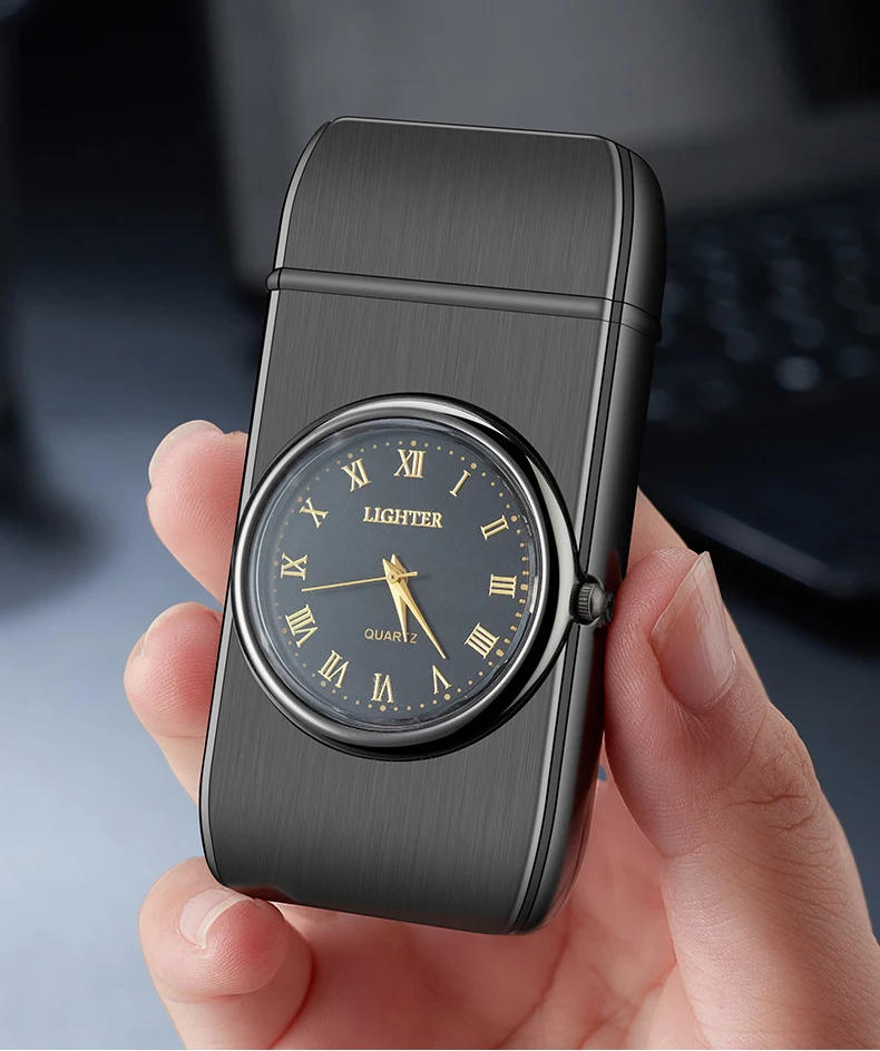 Description Picture 5 of itemUnusual Metal Watch Gas Lighters Butane Windproof Lighters Turbo Lighters Gifts Gadgets Cigarette Lighters for Men