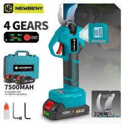 NEWBENY 30mm Brushless Electric Pruner Shear 4 Gears Cordless Garden Bonsai Electric Scissors Power Tools For Makita 18V Battery