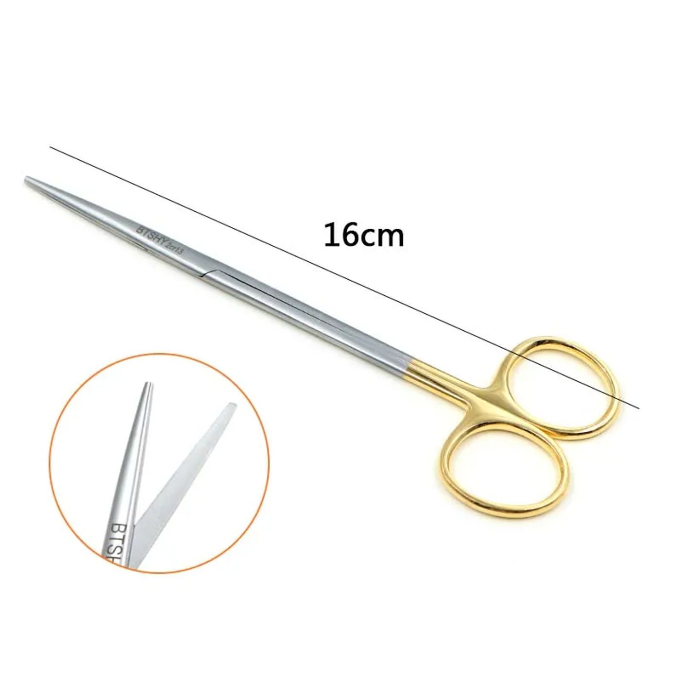 Description Picture 3 of itemOphthalmic stainless steel gold handle surgical scissors cosmetic plastic surgery instrument double eyelid tool 12.5/14.16cm