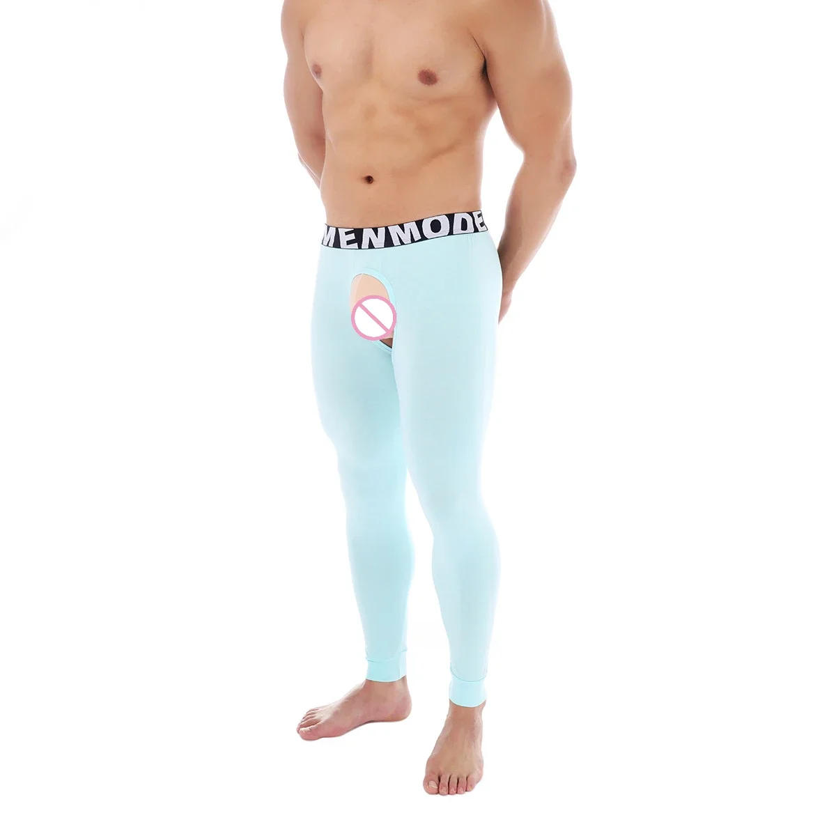 Description Picture 3 of itemMen Thermal Underwear Sexy Breathable Open Crotch Lingerie Long Johns Pajama Pants Autumn Winter Leggings Men Warm Pants for Men