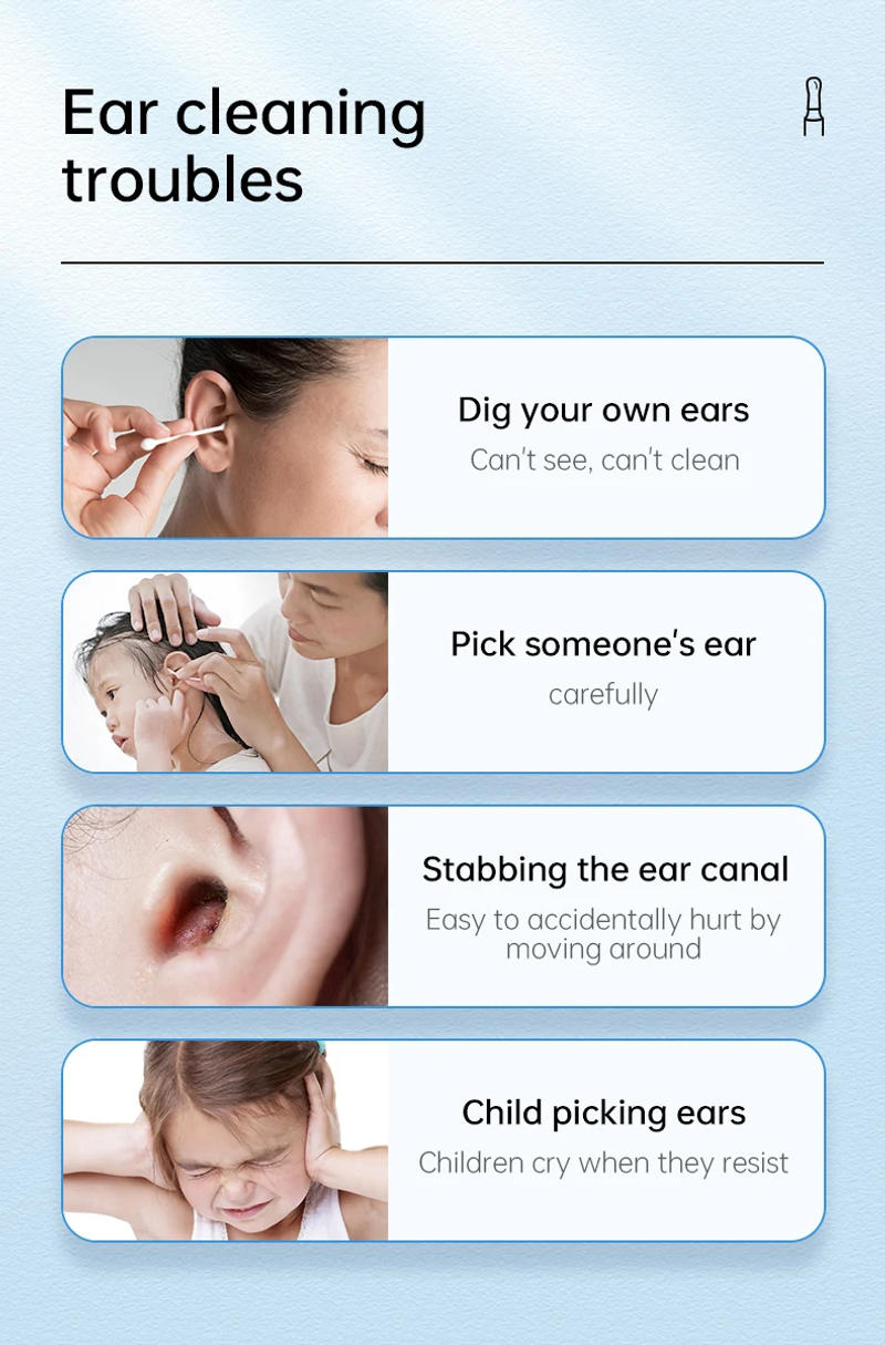 Description Picture 4 of itemVisual Ear Cleaner with Camera Ear Wax Removal Otoscope USB Charge 8MP Endoscope Tool Earpick MIni Camera Health Care Set Tool