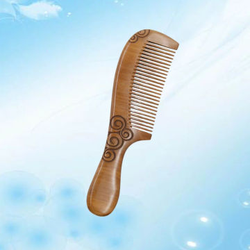 Anti-Static Comb Hair Double Sided Peach Wood Bamboo Hairdressing Accessories Round Handle