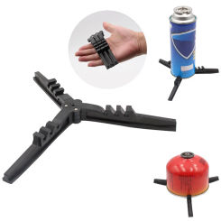 Outdoor Camping Gas Tank Rack Foldable Canister Tripod Stand Base Bottle Shelf Gas Cylinder Fixing Base Stove Accessories