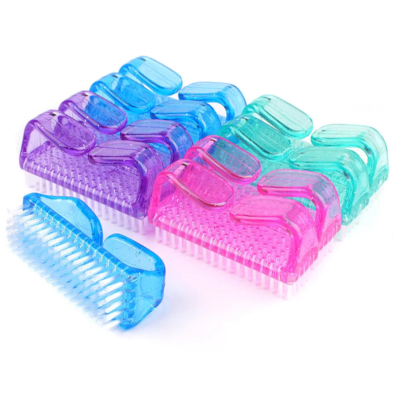 Description Picture 4 of item4Pcs/Lot Plastic Handle Grip Nail Brush Cleaning Brushes Kit Hand Fingernail Brush Cleaner Scrubbing Pedicure For Toes And Nails