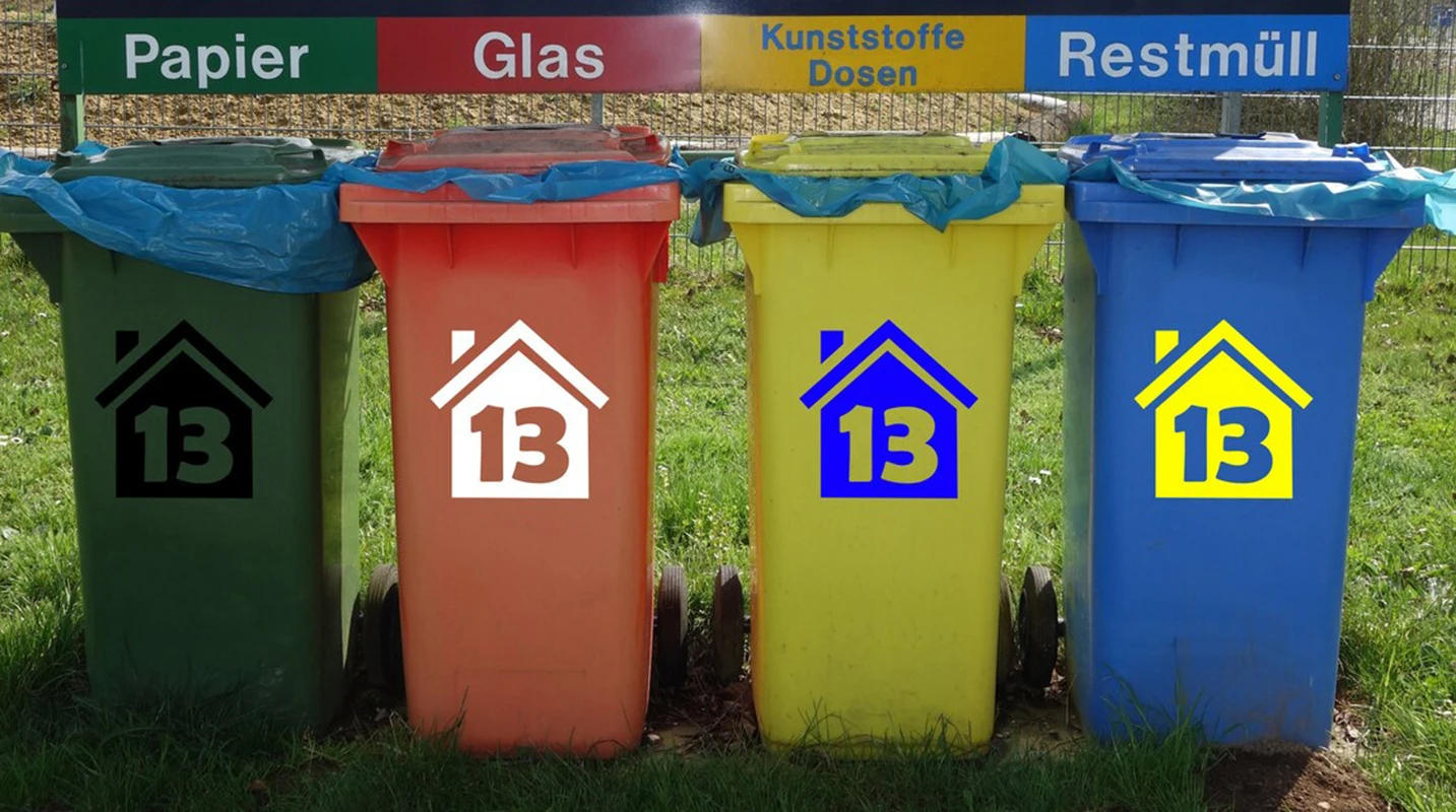 Description Picture 4 of itemCustom House Number Garbage Can Rubbish Trash Bin Sticker Decal Waterproof Vinyl Home Decor