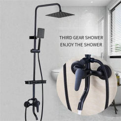 1pc Bathroom Black Practical Shower Set Wall Mounted Home Bathing Equipment Suitable For Bathrooms Bathroom Accessories