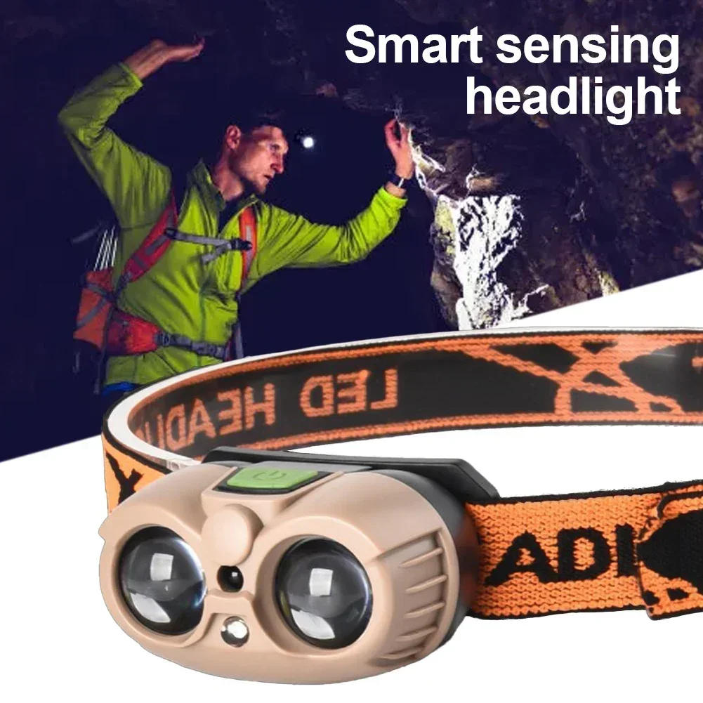 Description Picture 2 of itemCOB Owl Sensor Headlamp Waterproof USB Rechargeable Headlight with Hook for Adults Children Running Fishing Riding Camping