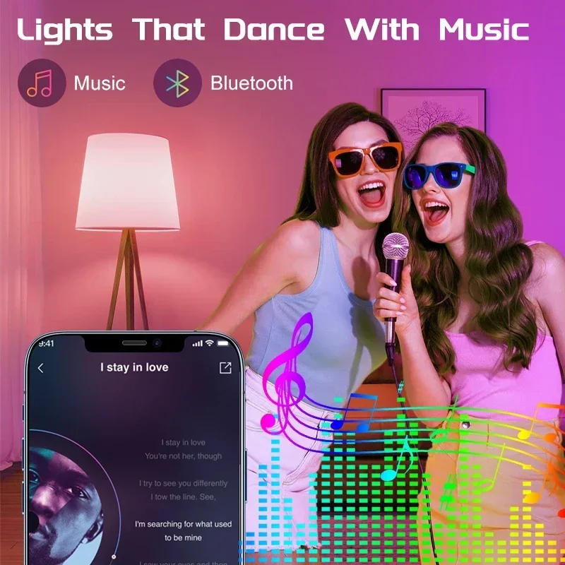 Description Picture 3 of item5/10M RGB IC Fairy String Light LED Ball Lamp Bluetooth Multi-Color Waterproof Outdoor Wedding Party Christmas Tree Decor Lamp