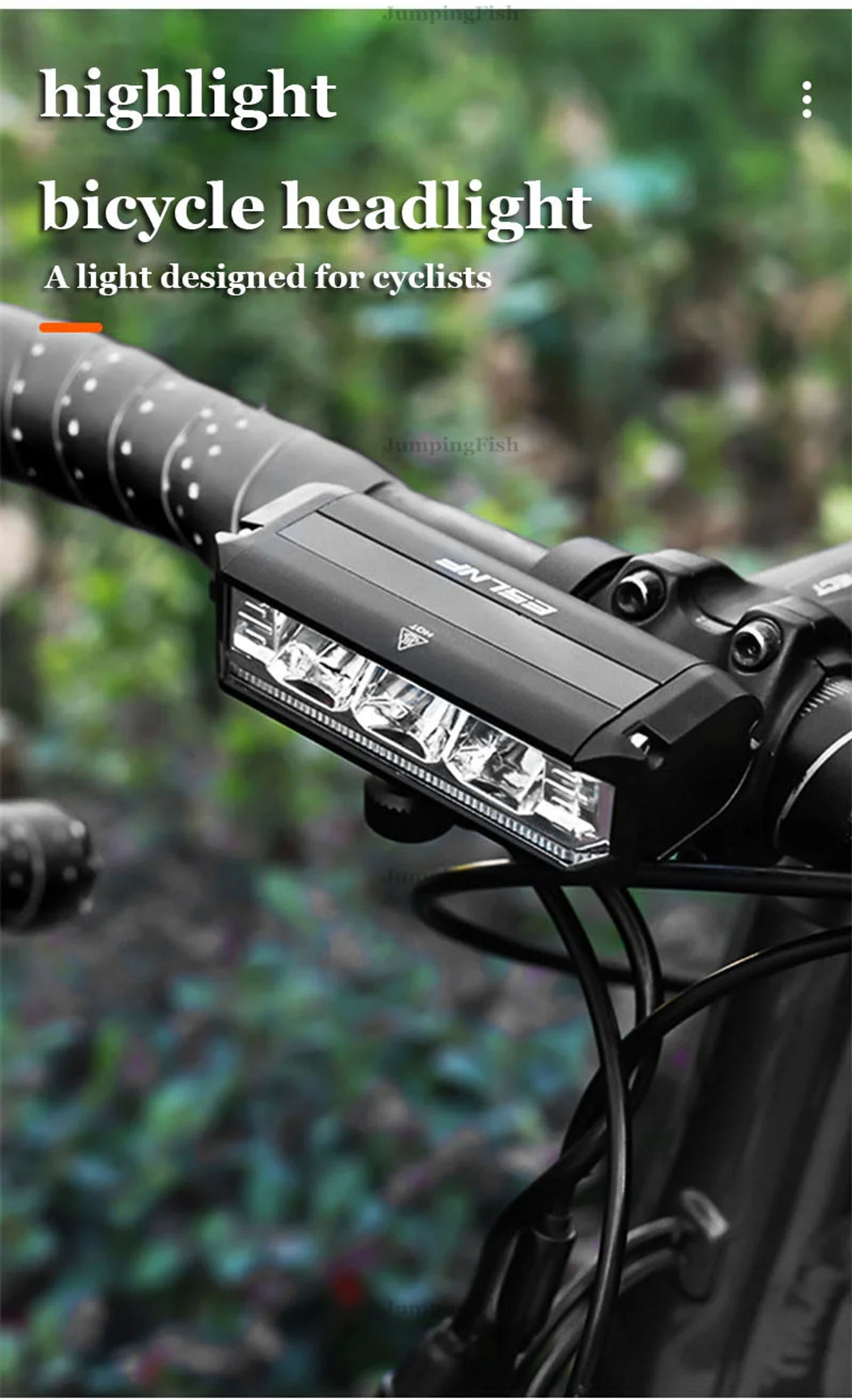 Description Picture 2 of item1800LM 3 Led MTB Bicycle Lights 2000MAH Rechargeable Bike Light Flashlight Outdoor Cycling Bike Accessories for Electric Scooter