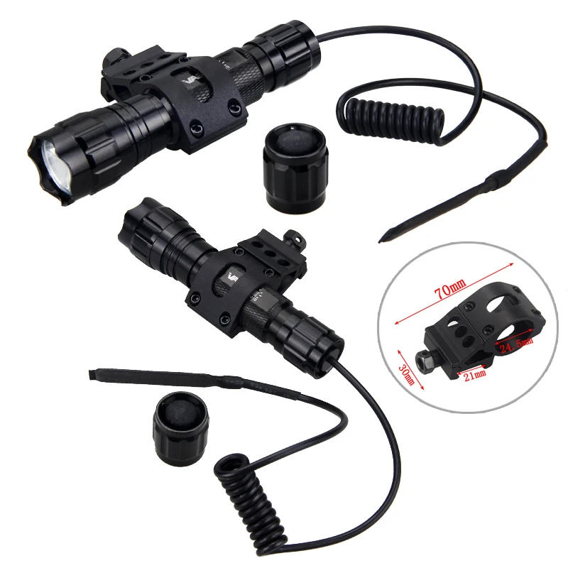 Description Picture 3 of item5000lm Led White Flashlight Tactical Hunting Weapon Gun Light+Rifle Scope Airsoft Mount+Switch+18650+USB Charger