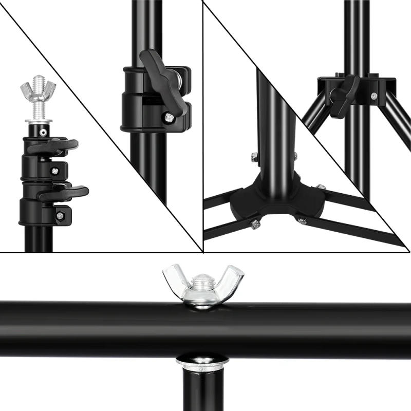 Description Picture 6 of itemPhotography Photo Studio T-Shape Backdrop Background Stand Frame Support System Kit For Video Chroma Key Green Screen With Stand