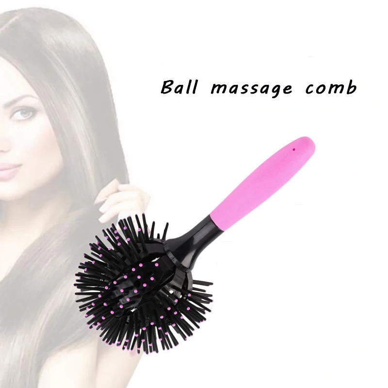 Description Picture 3 of item3D Round Hair Brushes Comb Salon Make Up 360 Degree Ball Styling Tools Magic Detangling Hairbrush Heat Resistant Hair Comb