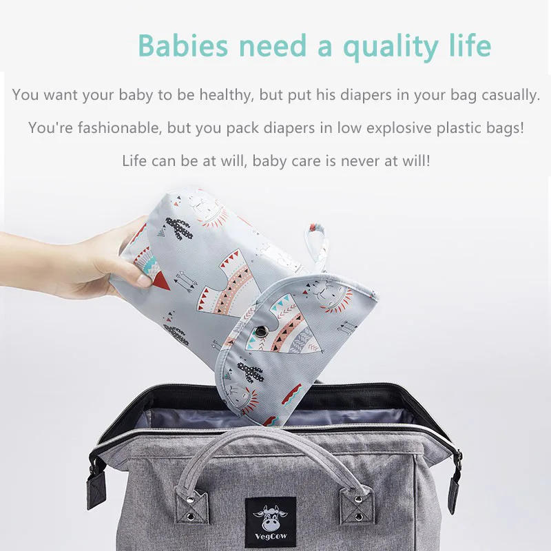 Description Picture 2 of itemBaby Diaper Bag Organizer Reusable Waterproof Wet Dry Pack Mummy Storage Nappy Handbag Travel Outdoor Stroller Carry Bag