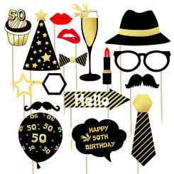 Birthday Party Photo Booth Props 18 21 30 40 50 60th Paper Photobooth Props Anniversary Decortions Event Festival Supplies