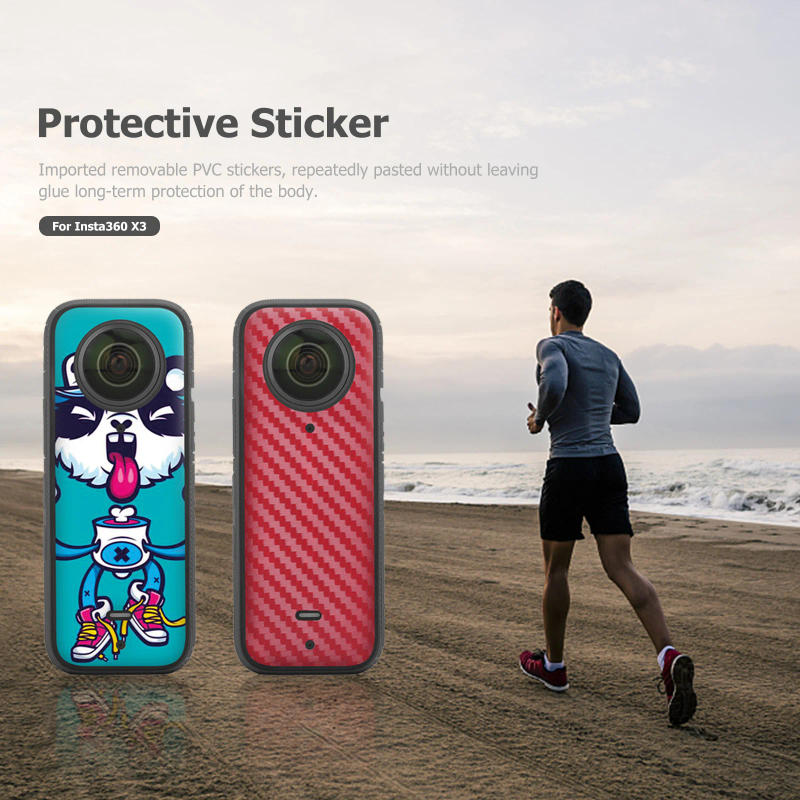 Description Picture 5 of item2 Sets Cartoon Sticker Protective Film Waterproof Scratch-proof Decals Removable Skin Cover for Insta360 X3 Camera Accessories