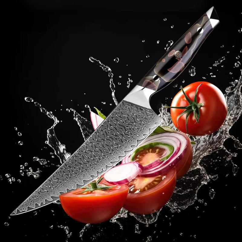 Description Picture 6 of itemXITUO 67 Layer Damascus Steel 1~8pcs Set Kitchen Knife Chinese Meat Cleaver Hotel Household Western Chef's Knife Resin Handle