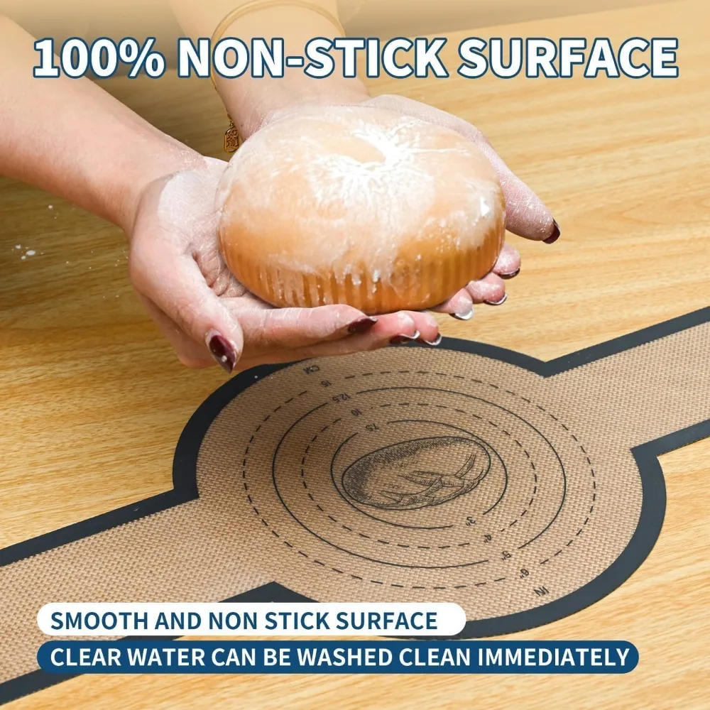Description Picture 6 of itemReusable Silicone Bread Sling for Dutch Oven Baking Mat Long Handles Non-Stick Liners for Transferable Dough Pastry Supplies