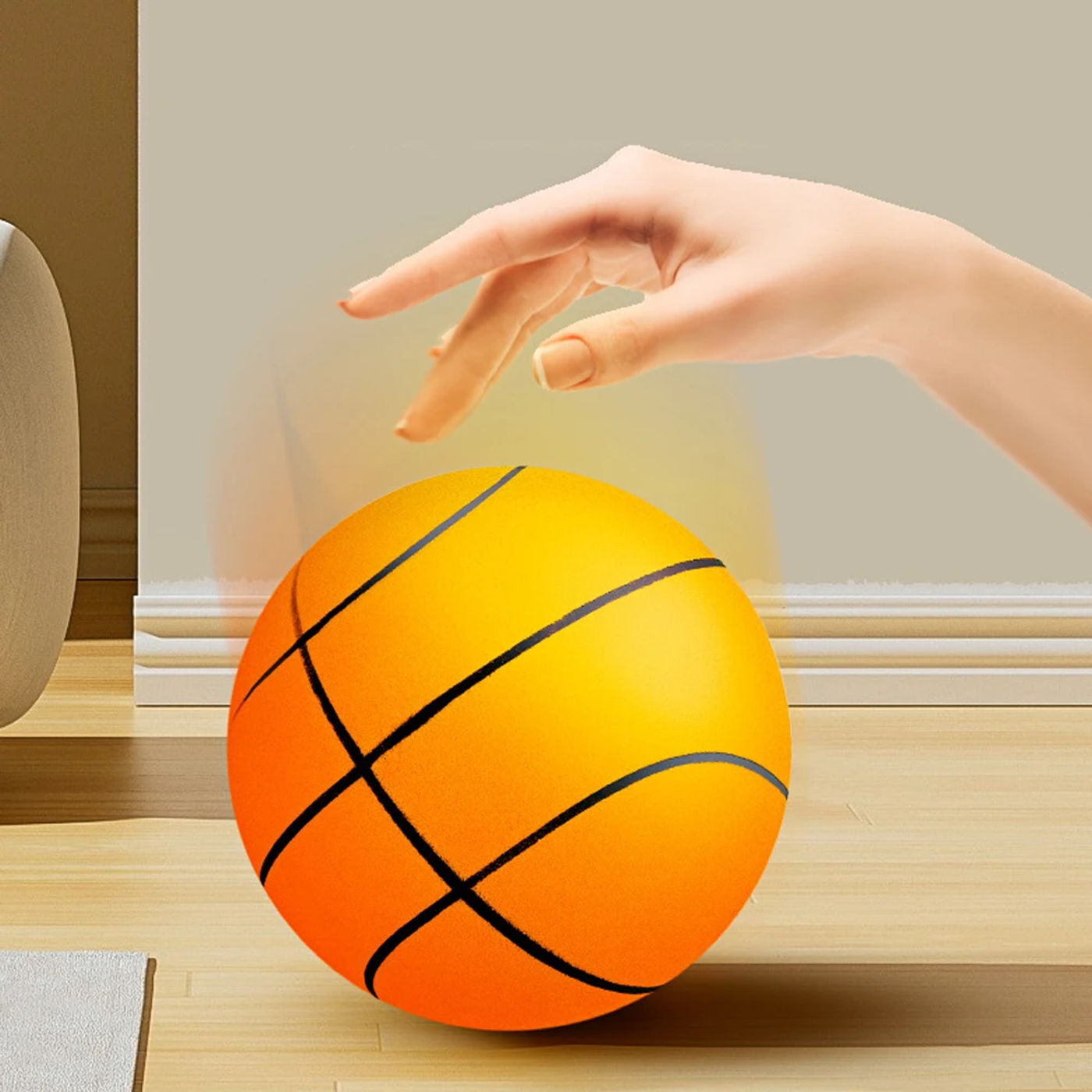 Description Picture 4 of itemKids Bouncing Mute Silent Basketball Squeezable Mute Bouncing Basketball Indoor Silent Ball Foam Basketball Bounce Football