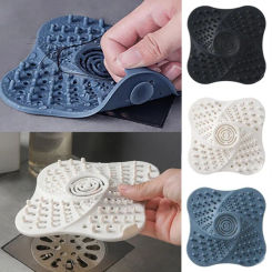 Creative Bathroom Floor Drain Mat Anti-blocking Washbasin Drain Cover Hair Catcher Sink Strainer Bathtub Shower Filters Pads