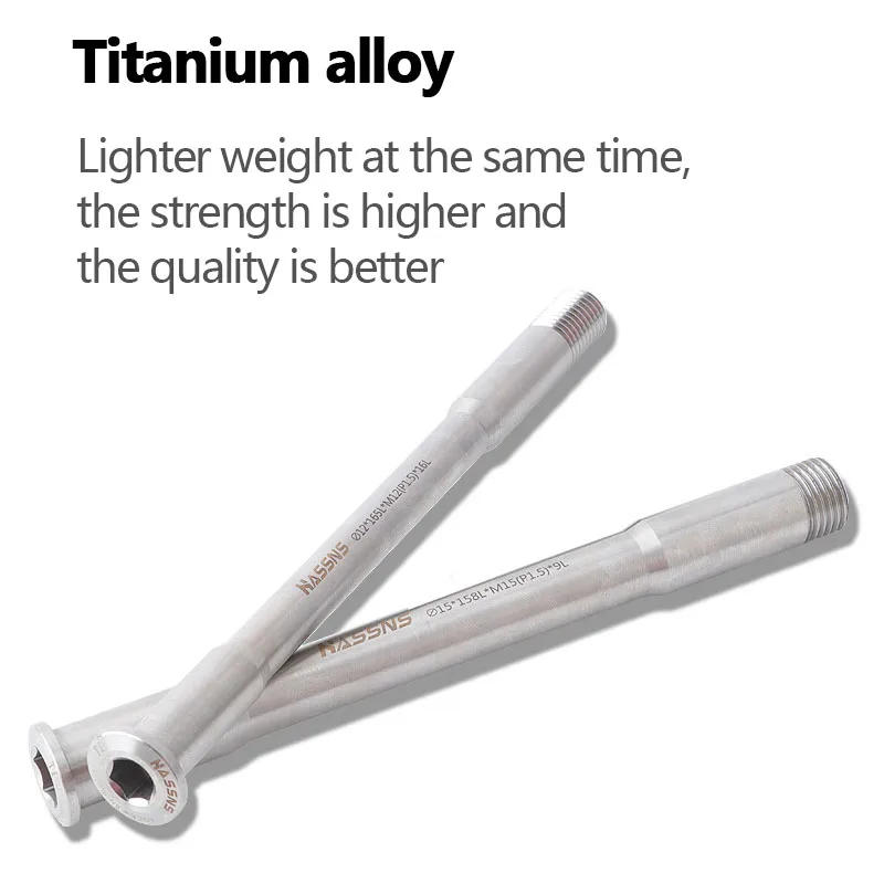 Description Picture 4 of itemTitanium Bicycle Thru Axle 12X100 15x110 12X142 12x148 threaded through shaft boost 12mm 15mm mtb dirt Road Bike Hub Fork Rod
