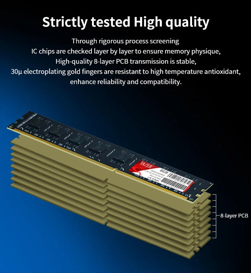 Description Picture 5 of itemJAZER Memoria Rams DDR3 1600MHz New Dimm 1.5V Desktop Memory Compatible AMD And Intel