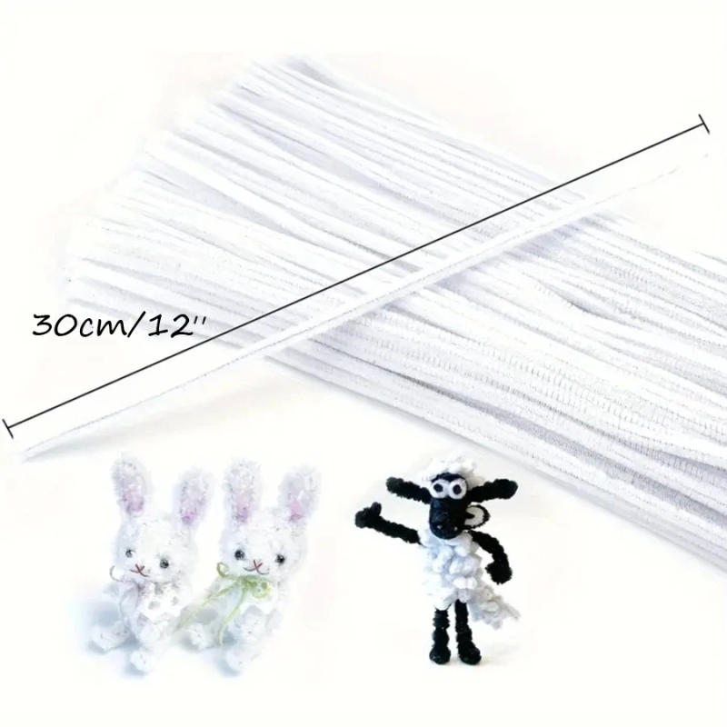 Description Picture 4 of itemPipe Cleaners, Pipe Cleaners White 12 Inch, Pipe Cleaners for Crafts, 300pcs Chenille Stems, for Creative DIY Decorations