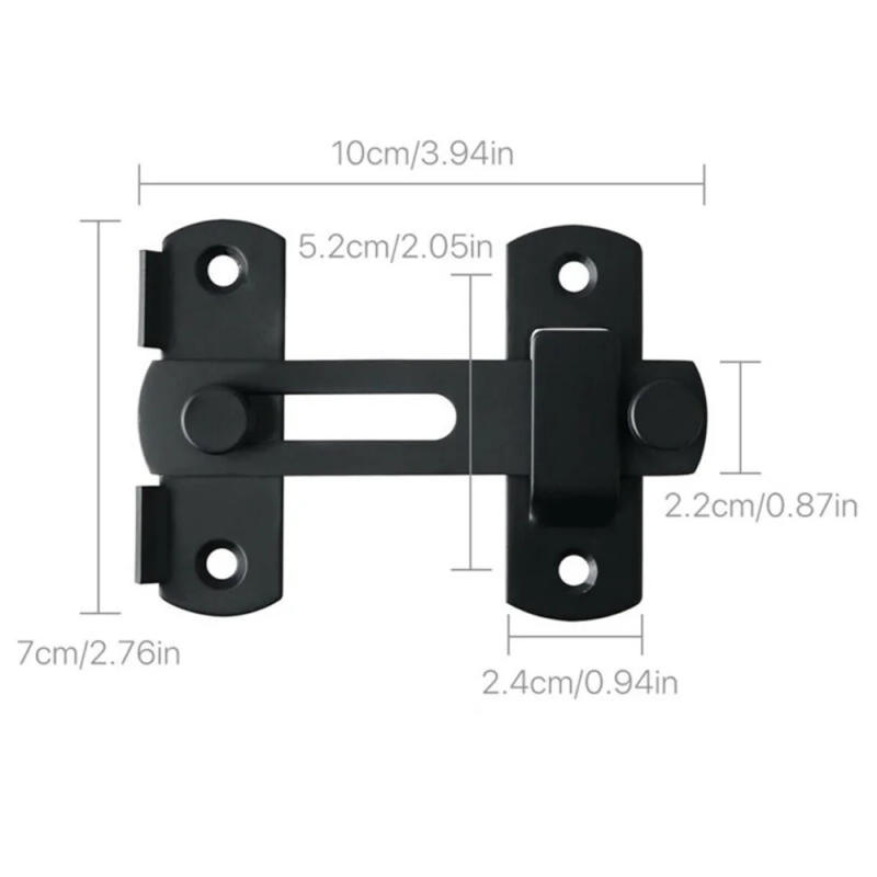 Description Picture 4 of item3-Layers Gate Latch Bolt Door Flip Latch Installation Latch Lock Matte Black Safety Screws Stainless Steel High Quality
