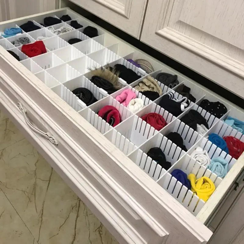 Description Picture 3 of item2025 New Drawer Dividers, Drawer Divider Organizers 5PCS DIY Plastic Adjustable Plastic Divider Household Storage Makeup