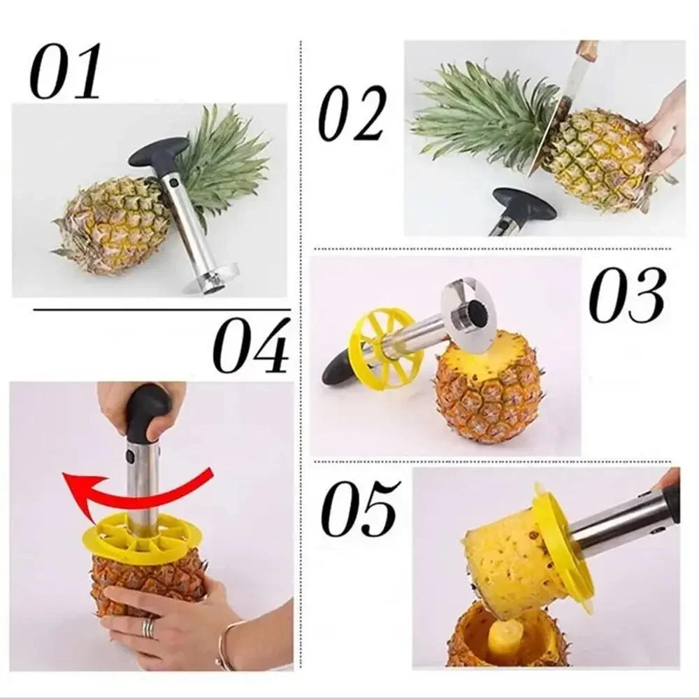 Description Picture 5 of item1PCS Spot Stainless Steel Pineapple Peeler Pineapple Corer Slicer Fruit Cutter Easy Slicer Peeler Kitchen Gadget Delivery Fast