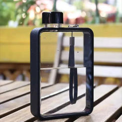 380ML Sports Water Bottle Portable Travel Flat Square Water Cup A5 Size Outdoor Fitness Transparent Kettle for Sports