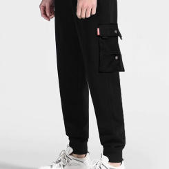 Military green workwear pants, men's trendy 2024 loose leg tie, 9-point drawstring casual ice silk pants, summer thin style