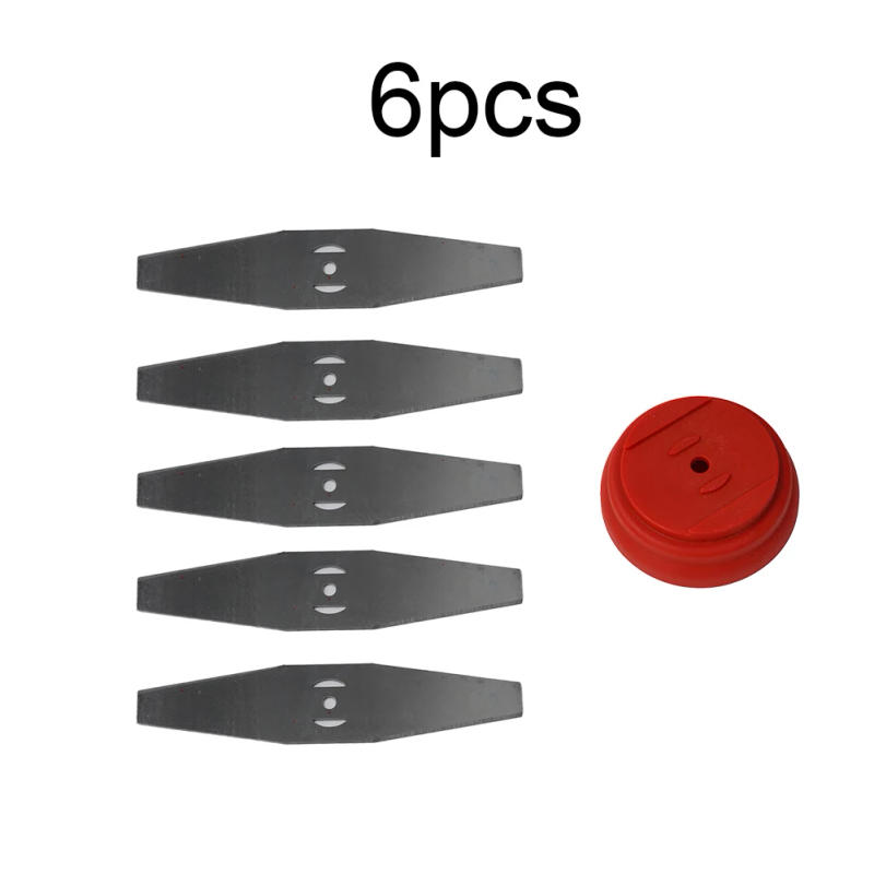 Description Picture 5 of item5pcs Metal Grass String Trimmer Head Replacement Saw Blades Steel 150mm Length Lawn Mower Blades Fittings With Blade Base