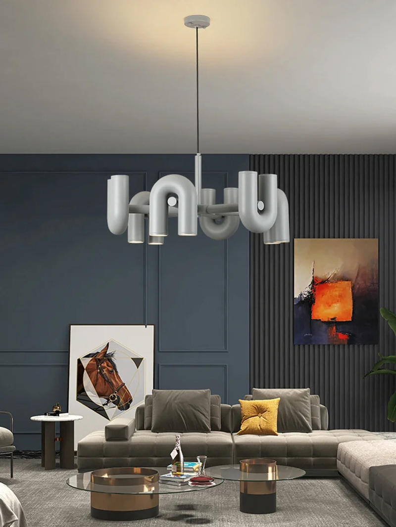 Description Picture 2 of itemModern U Type Plastics Chandelier Lighting for Dinning Room Art Decor Pendant Lighting Home Indoor Luxury Designer Hanging Light