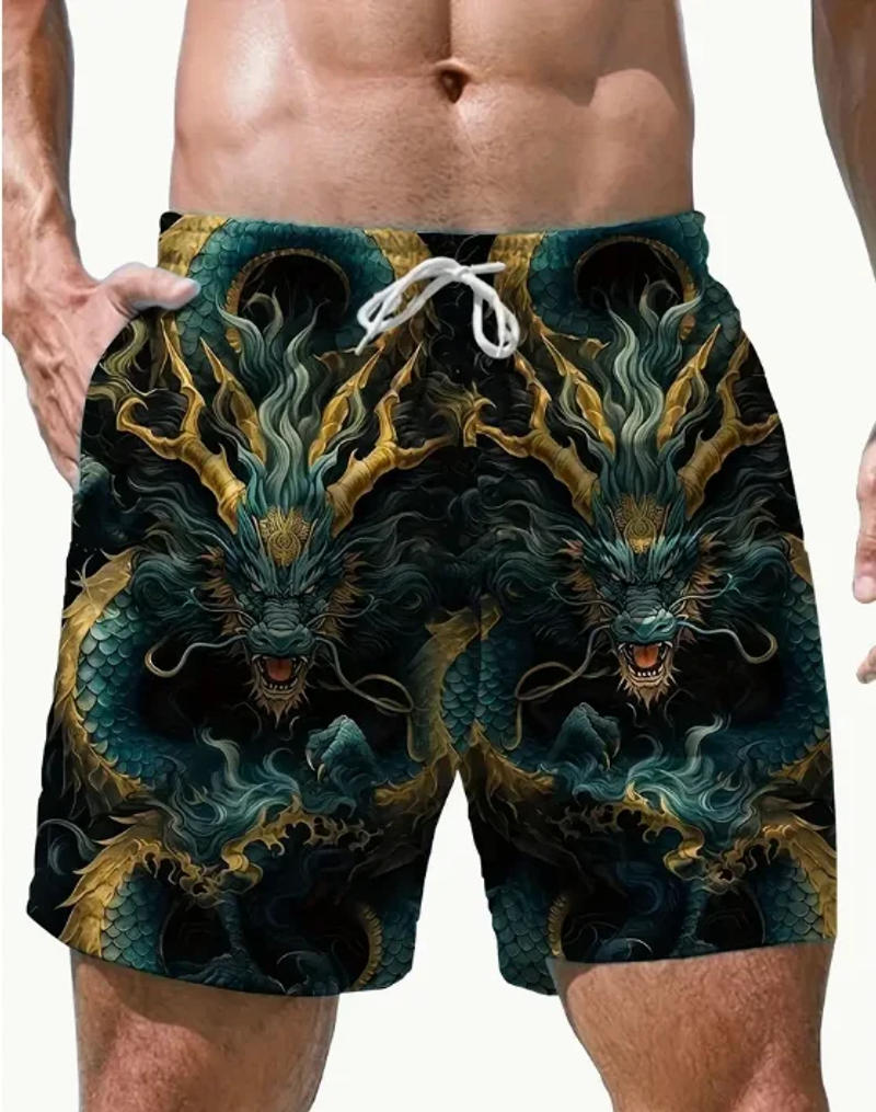 Description Picture 5 of itemNovelty Monster Pattern 3D Printed Men's Loose Beach Shorts Activewear Drawstring Quick Dry Shorts Summer Beach Holiday Surfing