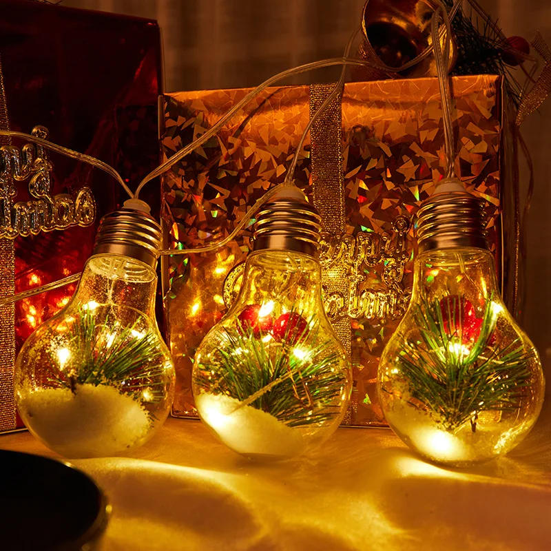 Description Picture 5 of itemChristmas LED Bulb Ball Transparent Luminous Night Light Ball Hanging Pendant Xmas Tree Ornament Home New Year Party Decoration