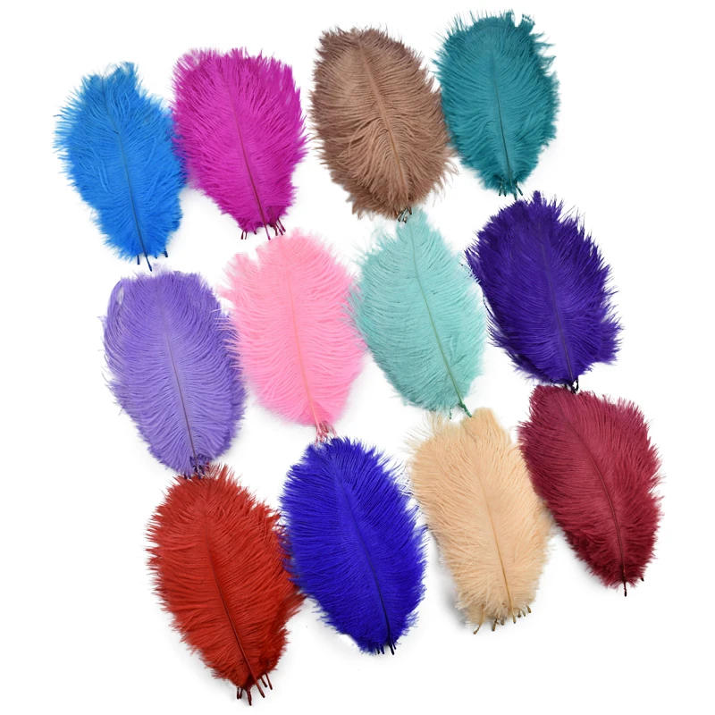 Description Picture 4 of item10Pcs Colored Ostrich Feathers for Crafts 15-20CM 6-8" Top with White Ostrich Feather Handicraft Wedding Party Accessories Decor