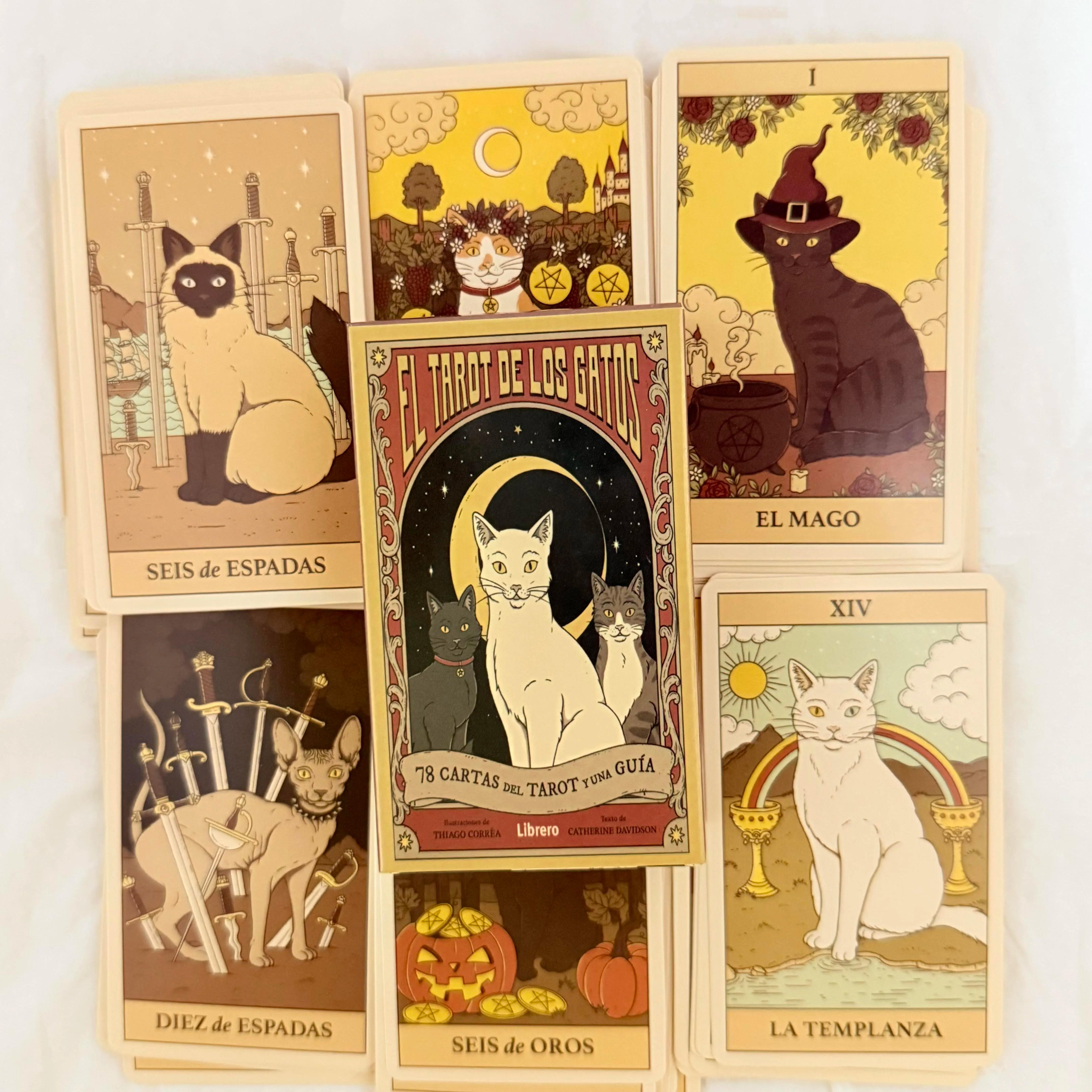 Description Picture 3 of itemSpanish Version Cats Rule Earth Tarot Cards 78 Oracle Deck Unique Cards for Cat Lovers and Tarot Enthusiasts Cute Tarot