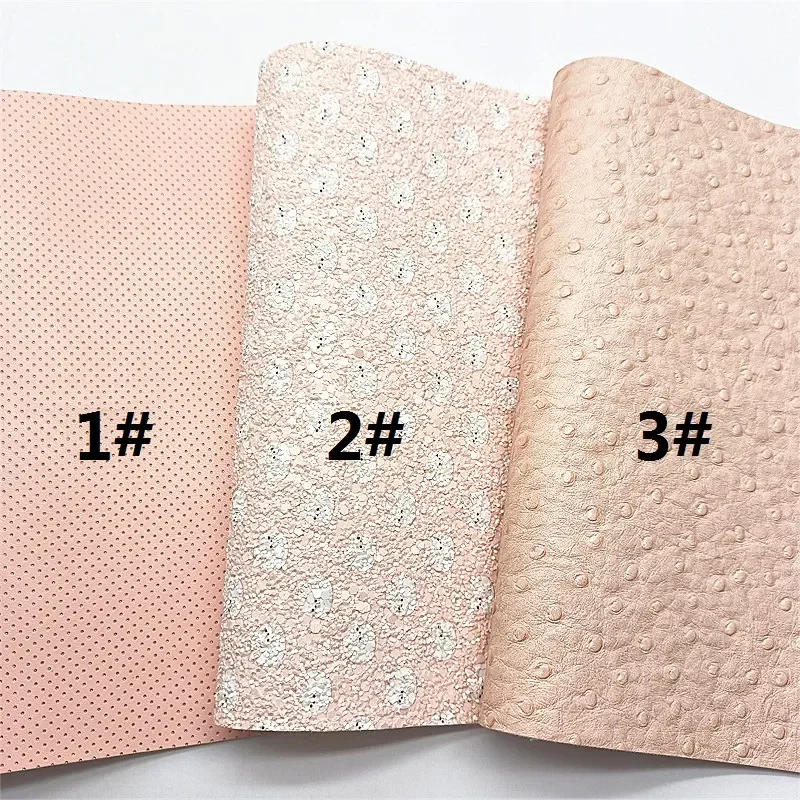 Description Picture 2 of itemBunnies Custom Glitter Leather Sheets Flowers Printed Synthetic Leather Weave Ostrich Dots Vinyl for DIY Craft 8.2"x11.4" SJ445